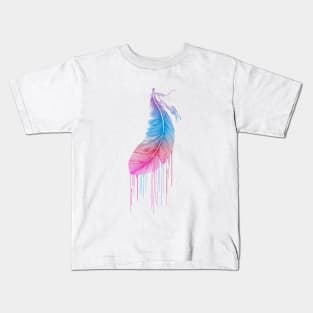 Rainbow Feather Kids T-Shirt